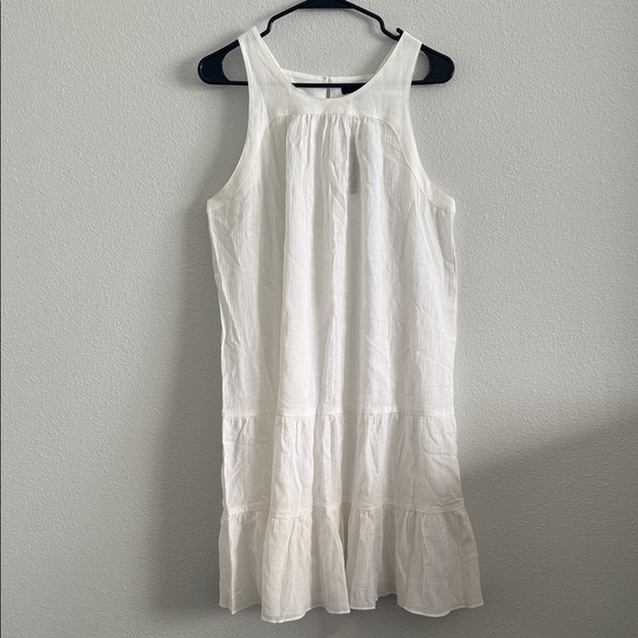 J. Crew Dresses & Skirts - J.Crew White Cotton Tiered Mini Dress Sleeveless Size Medium NWT